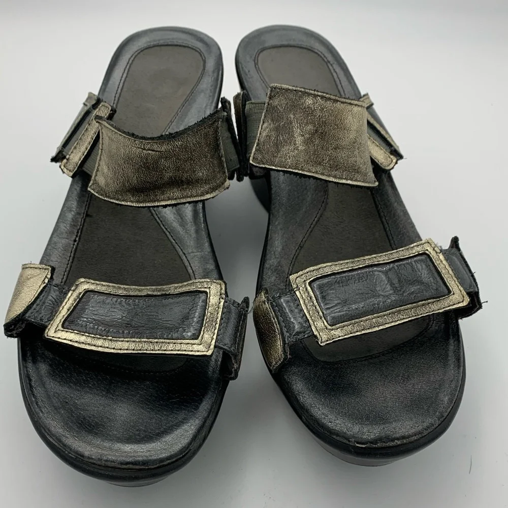 Naot Metallic Wedge Sandals